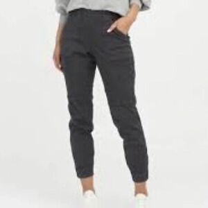 Spanx Stretch Twill Cargo Jogger Ankle Zip Pants in Washed Black - NWOT - Size S